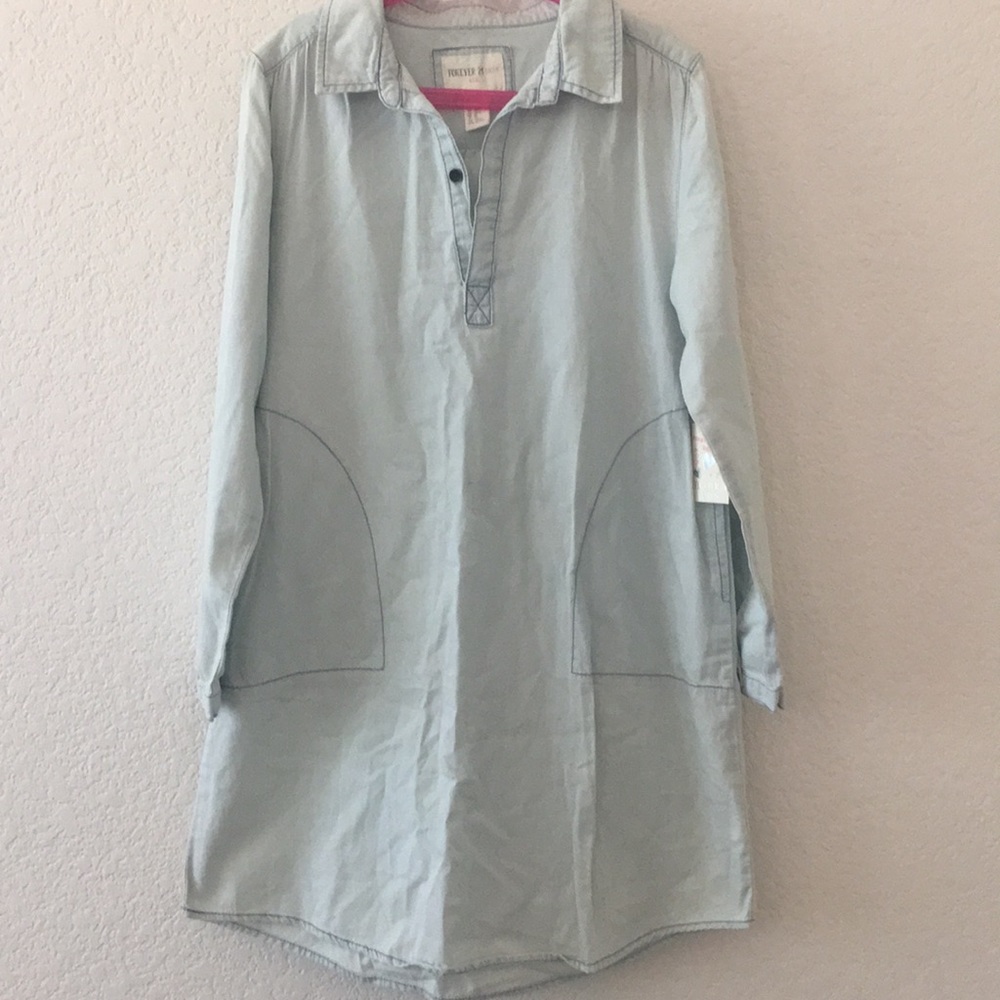 Girls denim dress long sleeve NWT